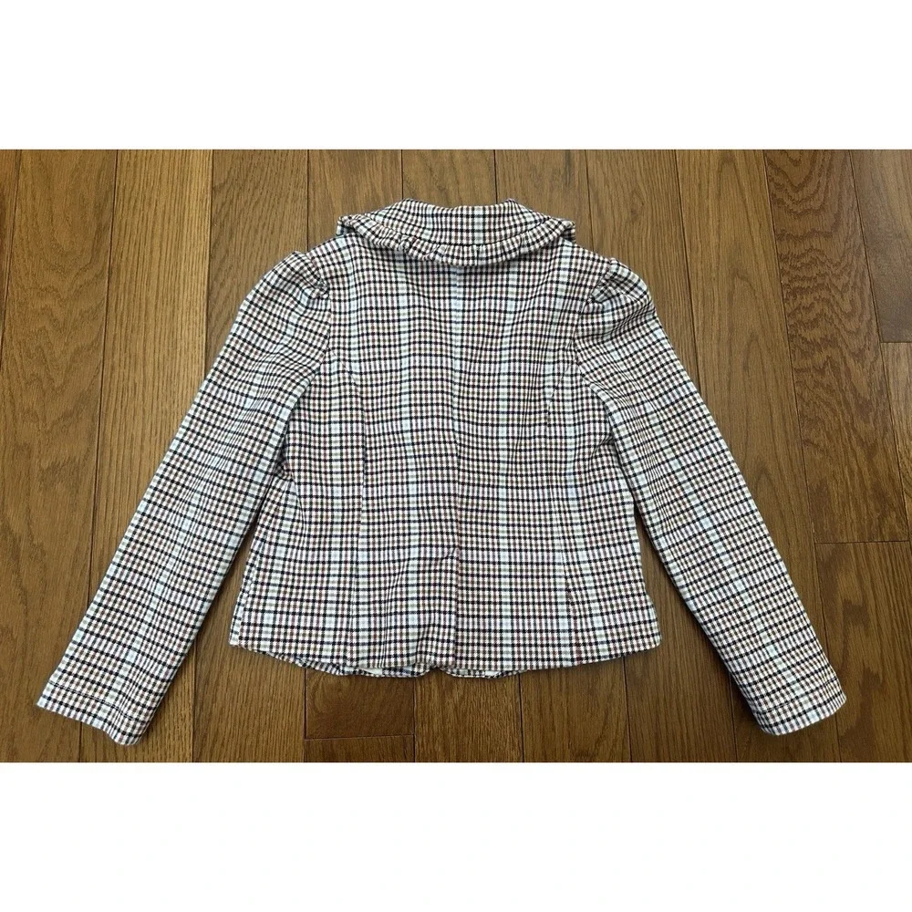 Janie and Jack Plaid Blazer Kids Size 4 Gold Button‎ Equestrian Riding Preppy